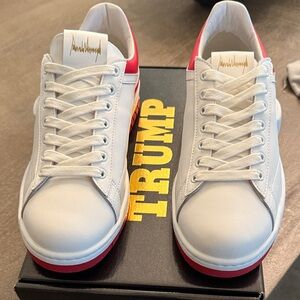 Trump White and Red Men's Athletic Shoes